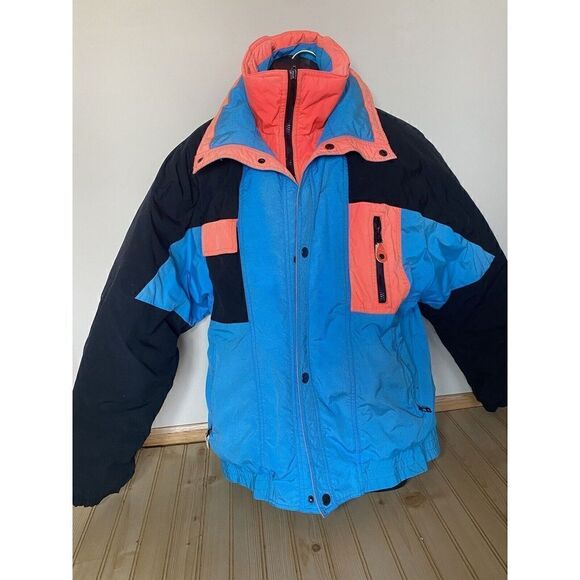 Vintage 90’s Jacket SKYR Mens Sz M Neon Pink & Blue Ski or Snowboard READ - Picture 10 of 11